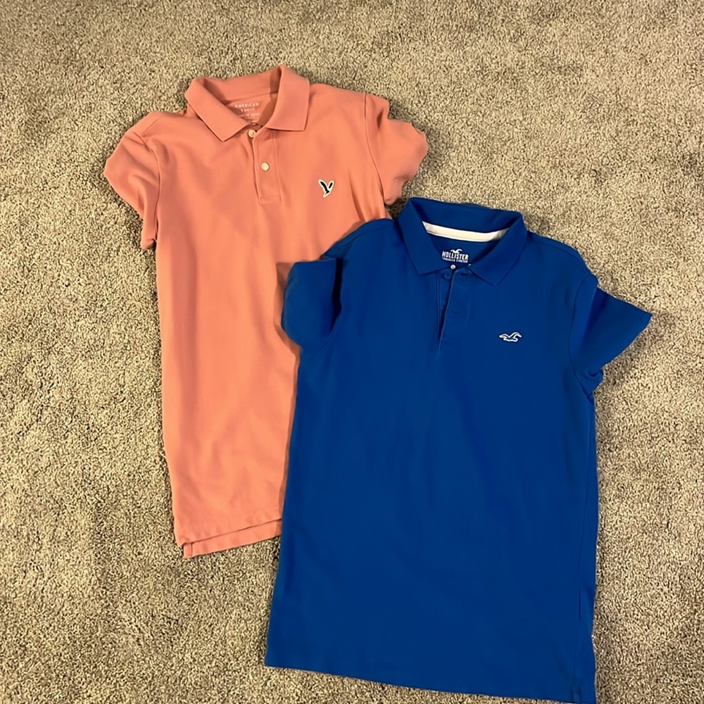 Bundle of 2 Hollister and American Eagle Polo shirts